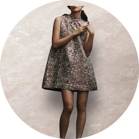 NWT Sunday in Brooklyn Brocade Back Bow Mini Shift Dress Women's Small - Picture 1 of 12